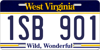 WV license plate 1SB901