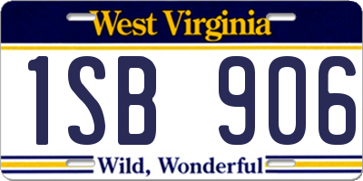 WV license plate 1SB906