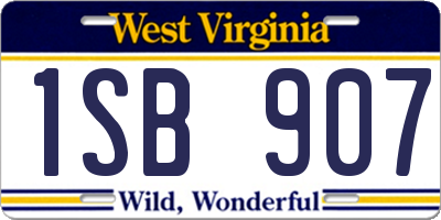 WV license plate 1SB907