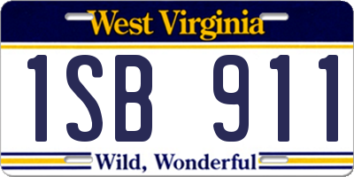 WV license plate 1SB911