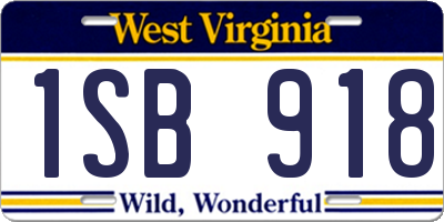 WV license plate 1SB918