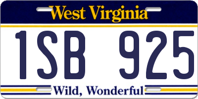 WV license plate 1SB925