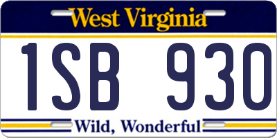 WV license plate 1SB930