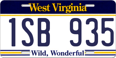 WV license plate 1SB935