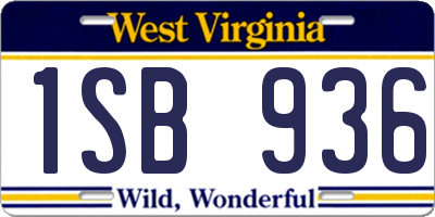WV license plate 1SB936