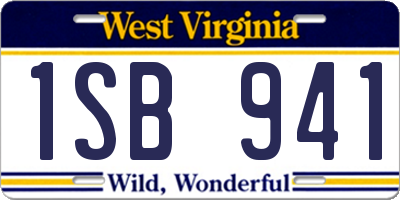 WV license plate 1SB941