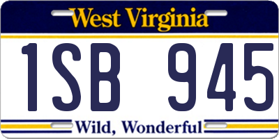 WV license plate 1SB945