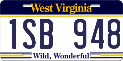 WV license plate 1SB948