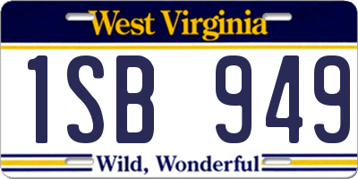 WV license plate 1SB949