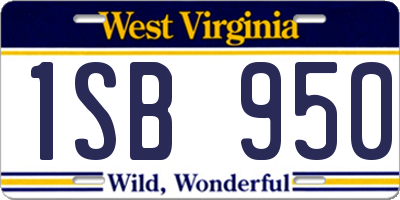 WV license plate 1SB950