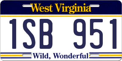 WV license plate 1SB951