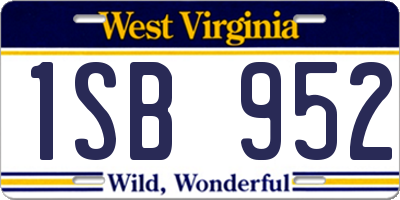 WV license plate 1SB952