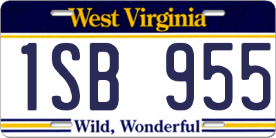 WV license plate 1SB955