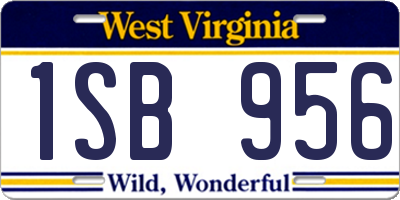 WV license plate 1SB956