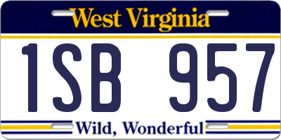 WV license plate 1SB957