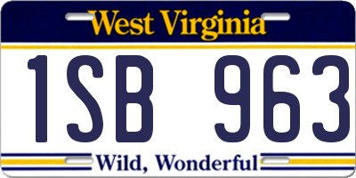 WV license plate 1SB963
