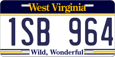 WV license plate 1SB964