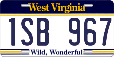 WV license plate 1SB967
