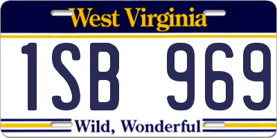 WV license plate 1SB969