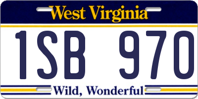 WV license plate 1SB970