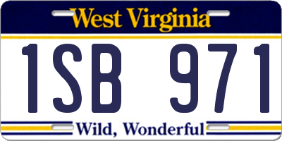 WV license plate 1SB971