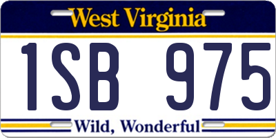 WV license plate 1SB975