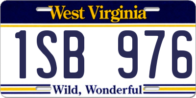 WV license plate 1SB976