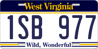 WV license plate 1SB977