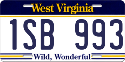 WV license plate 1SB993