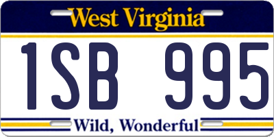 WV license plate 1SB995