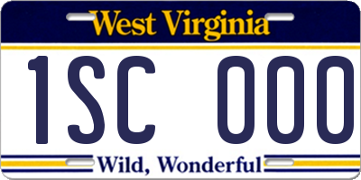 WV license plate 1SC000