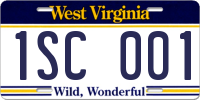 WV license plate 1SC001