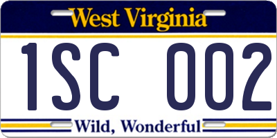 WV license plate 1SC002