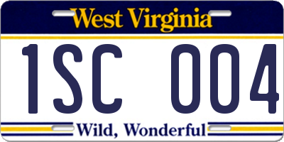 WV license plate 1SC004