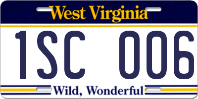 WV license plate 1SC006