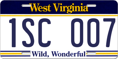 WV license plate 1SC007