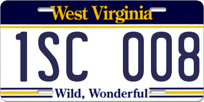 WV license plate 1SC008