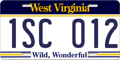 WV license plate 1SC012