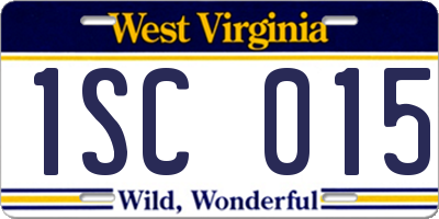 WV license plate 1SC015
