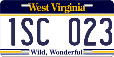 WV license plate 1SC023
