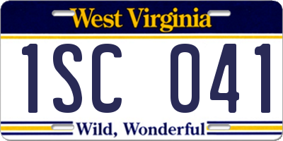 WV license plate 1SC041