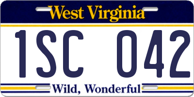 WV license plate 1SC042