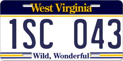 WV license plate 1SC043
