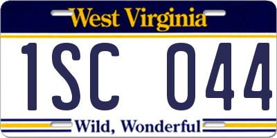 WV license plate 1SC044