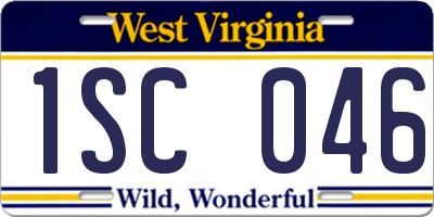 WV license plate 1SC046
