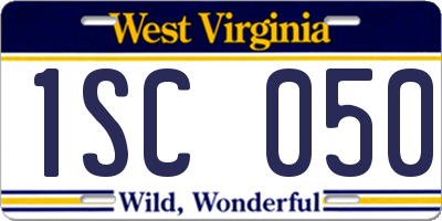 WV license plate 1SC050