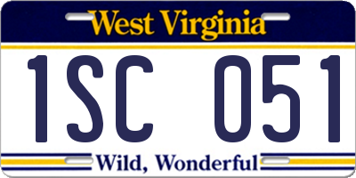 WV license plate 1SC051