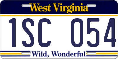WV license plate 1SC054