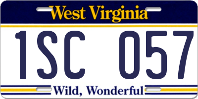 WV license plate 1SC057