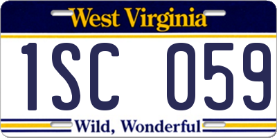 WV license plate 1SC059